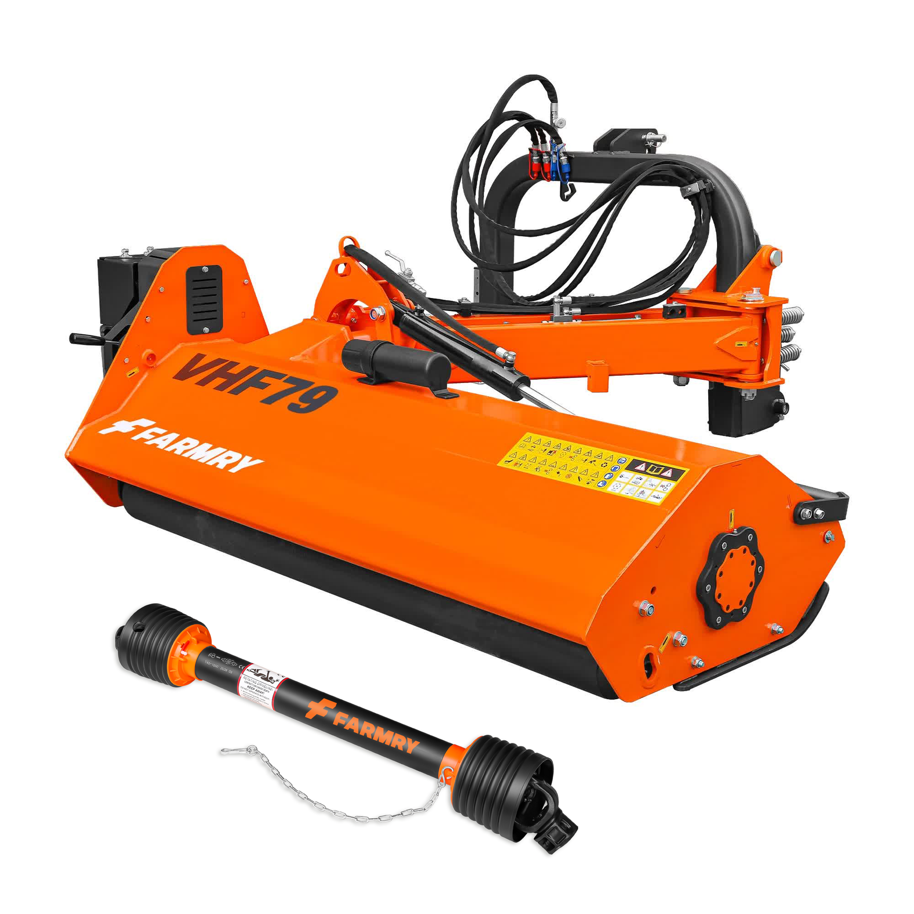 Farmry 79" Heavy Duty Hydraulic Verge 3Point Offset Flail Ditch Bank Mower, 60-100 HP, rear attached VHF79