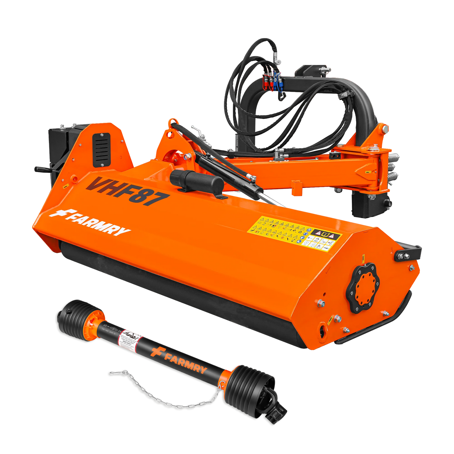 Farmry 87" Heavy Duty Hydraulic Verge 3Point Offset Flail Ditch Bank Mower, 60-100 HP, rear attached VHF87