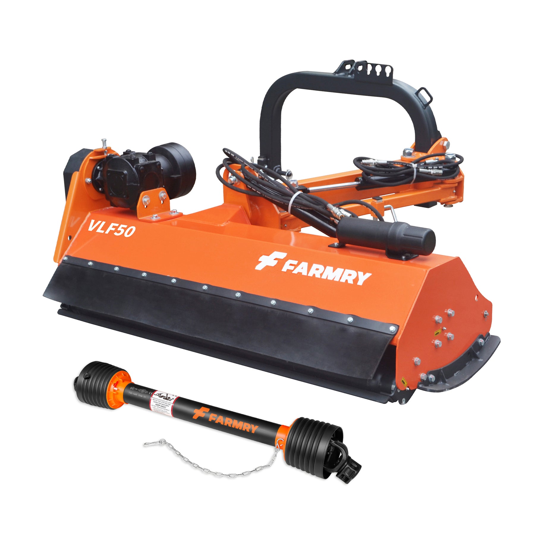 3 Point 50" Hydraulic Offset Flail Ditch Bank Mower for Category 1 Tractors, 25-45HP, VLF50