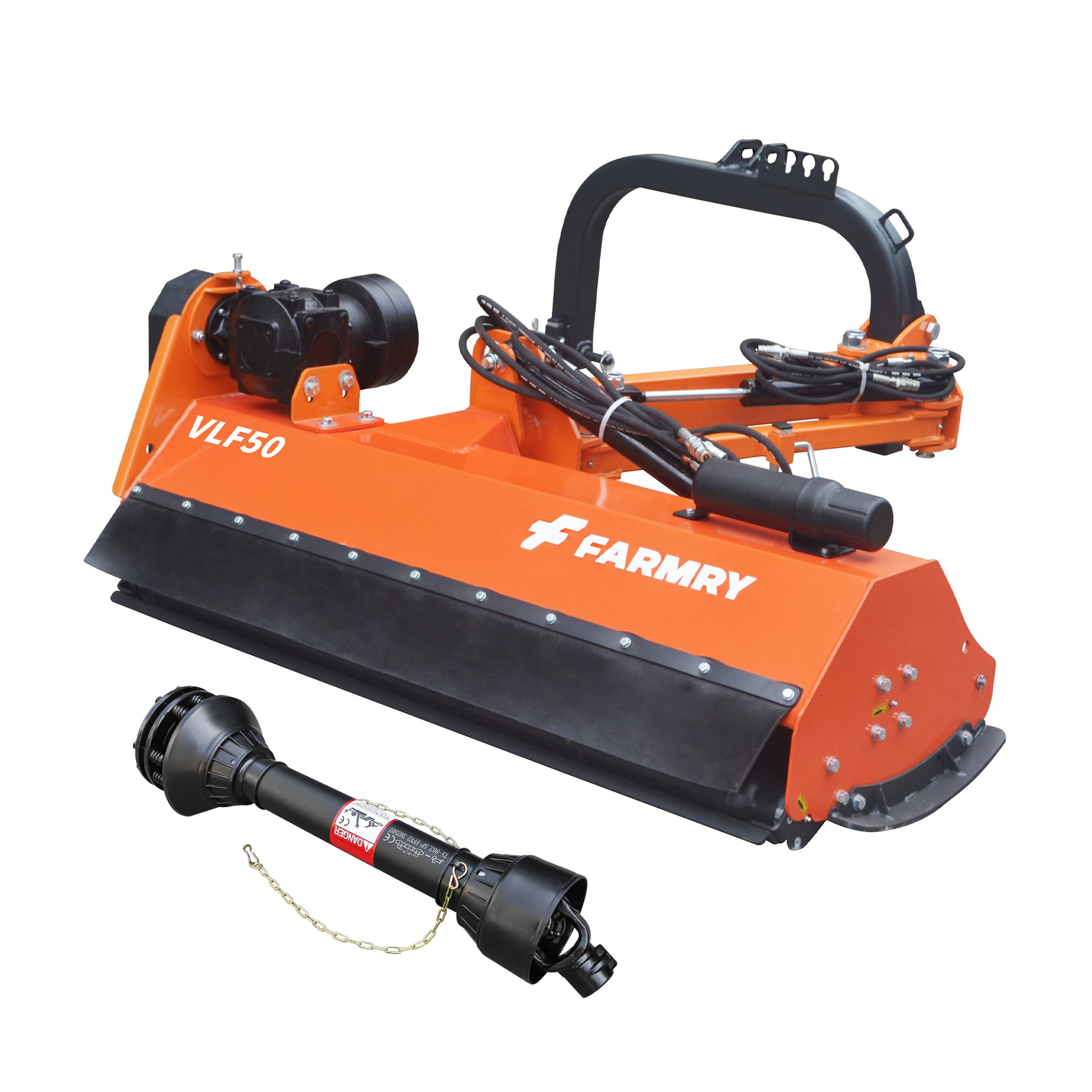 3 Point 50" Hydraulic Offset Flail Ditch Bank Mower for Category 1 Tractors, 25-45HP, VLF50