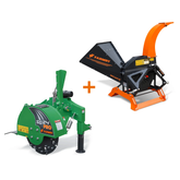 5" PTO Wood Chipper + PRO Stump Grinder Bundle for 15–45 HP Tractors | WCAP5 + SG24Pro Green Combo